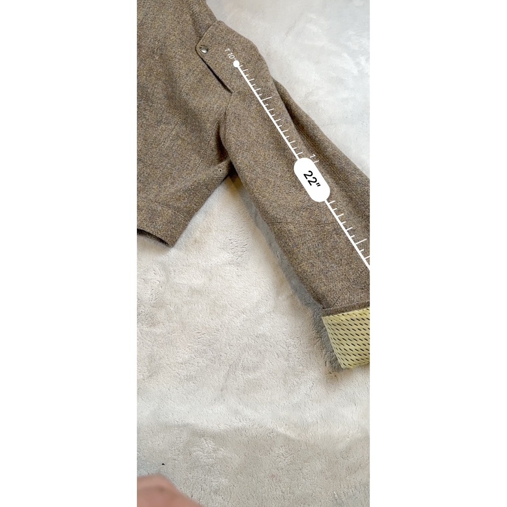 Stella McCartney Cropped Wool Blend Tweed Jacket Brown Tan Mesh Lining IT 42 - Picture 8 of 9